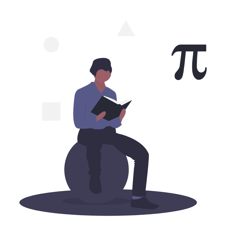 پسری در حال مطالعه ریاضی است